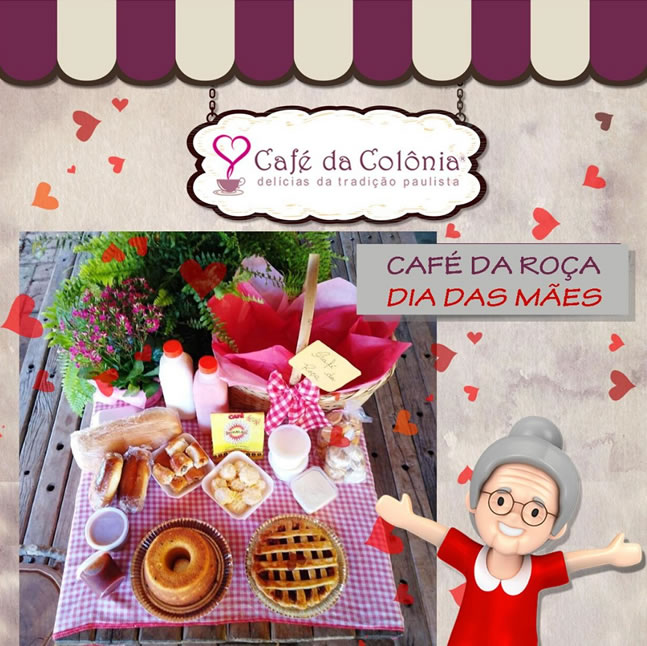 Delícias do Café da Colônia para o dia das mães